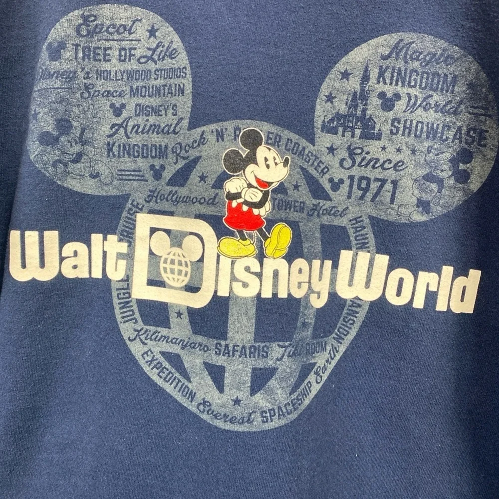 Disney Parks Walt Disney World Hoodie Blue Sweatshirt Park Small Women Hanes